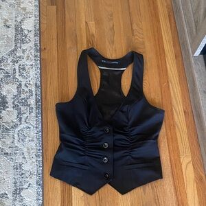 Maurices Black Button-Down vest